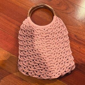 Elegant Pink Woven Handbag